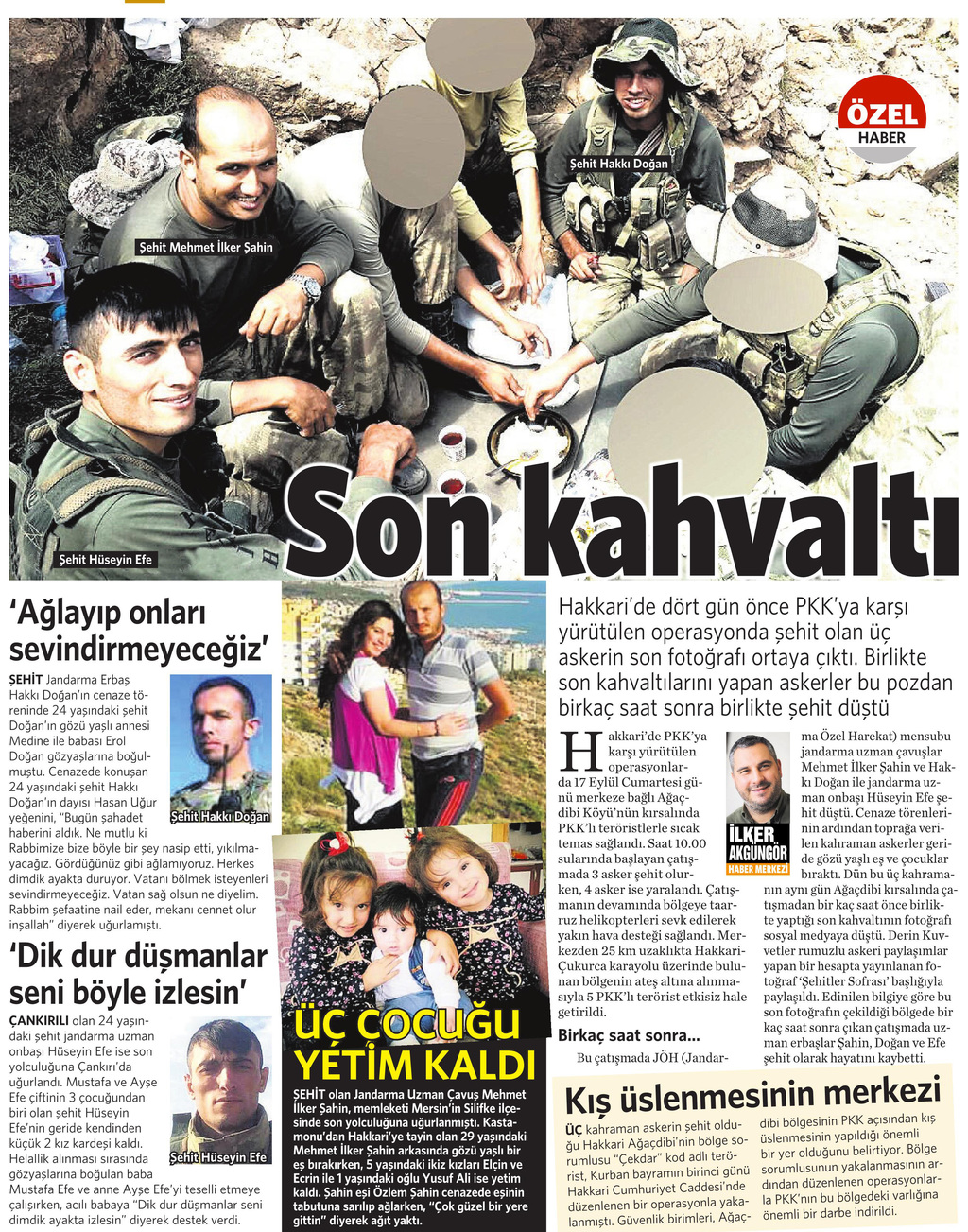 21 Eylül 2016 Vatan Gazetesi 12. sayfa