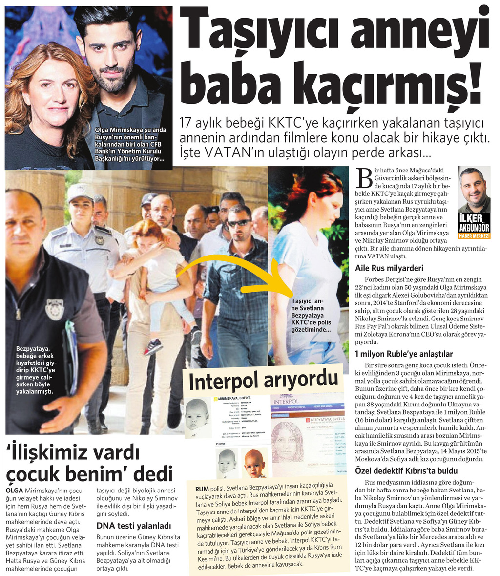 28 Ekim 2016 Vatan Gazetesi 12. sayfa