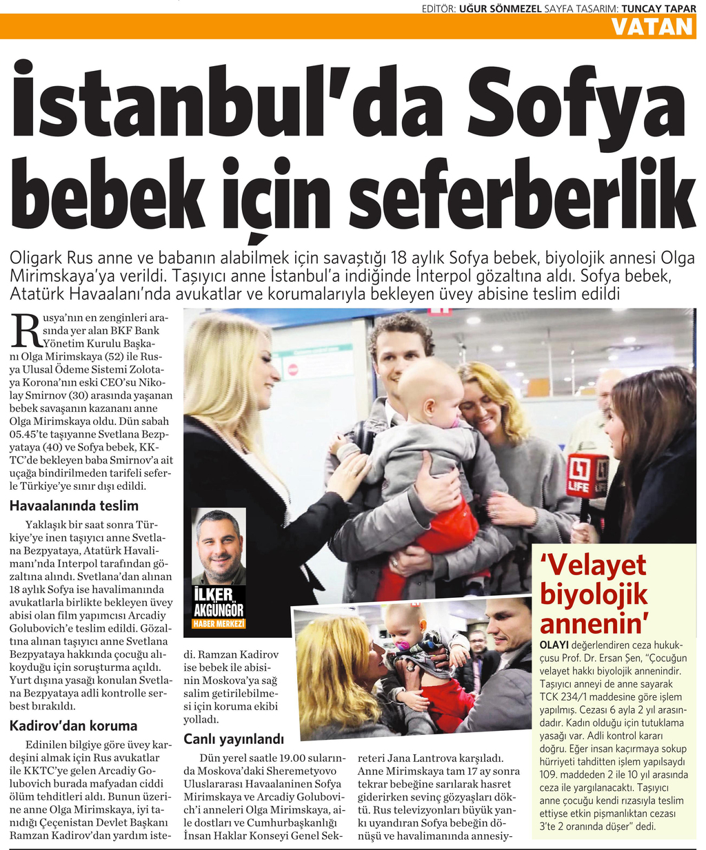 3 Kasım 2016 Vatan Gazetesi 4. sayfa