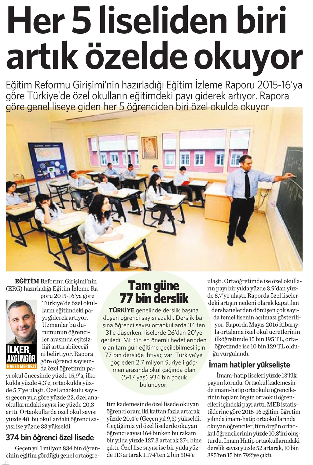 18 Kasım 2016 Vatan Gazetesi 4. sayfa