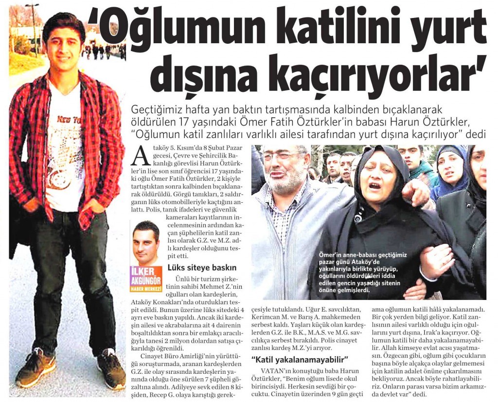 17 Şubat 2015 Vatan Gazetesi 11. sayfa