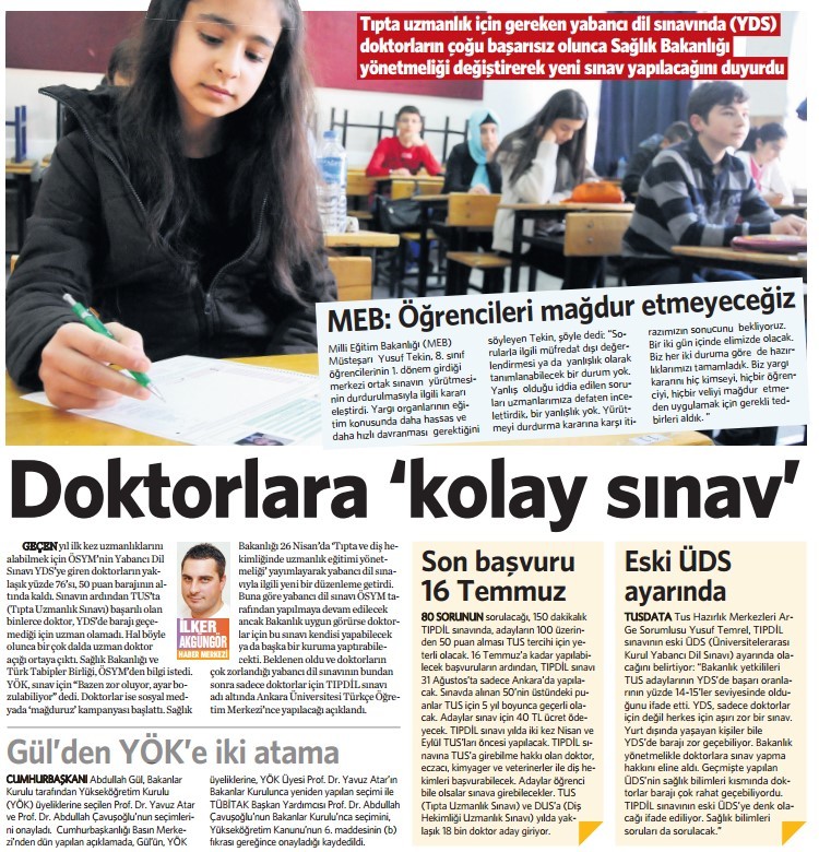 Doktorlara "Kolay Sınav"