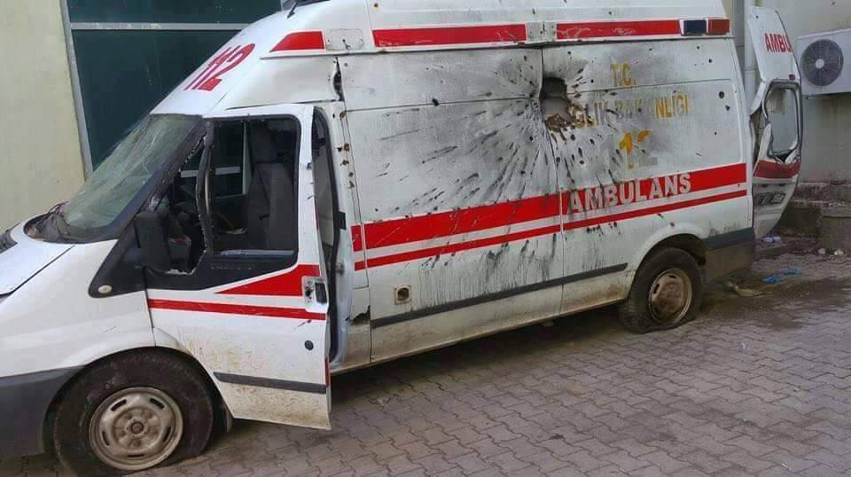 Bulunan ambulans kullanılamaz hale geldi