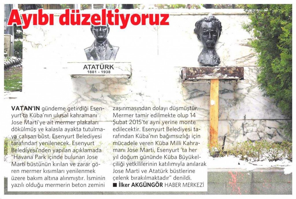 14 Şubat 2015 Vatan Gazetesi 6. sayfa